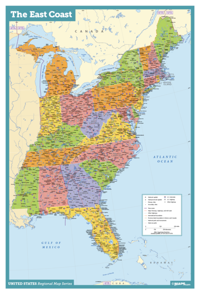 printable map of eastern united states with cities