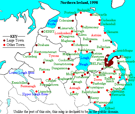 printable map of ireland and northern ireland