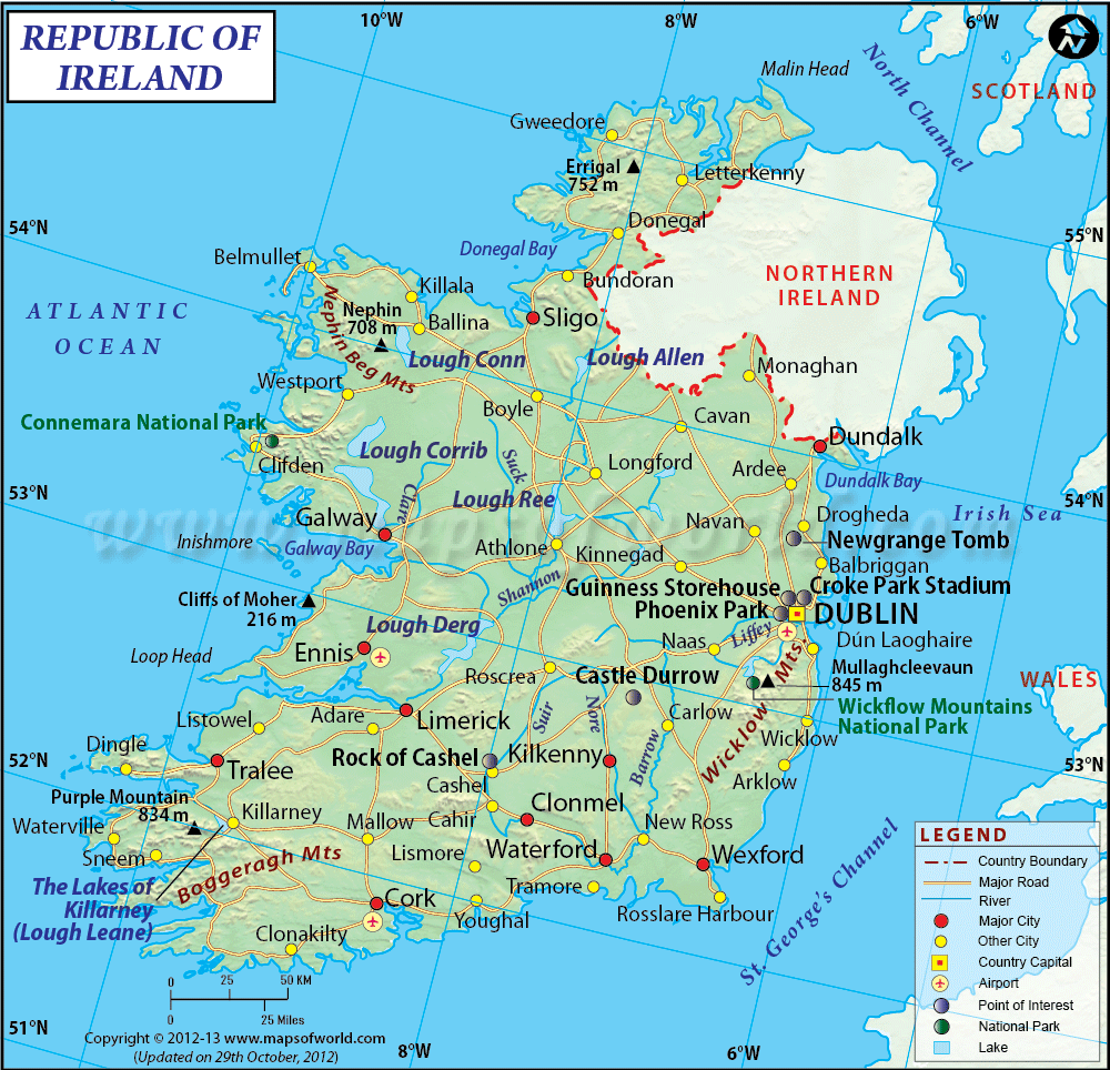 printable map of ireland counties and towns