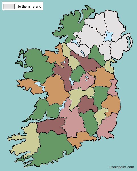 printable map of ireland counties and towns