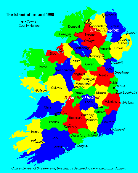 printable map of ireland counties and towns