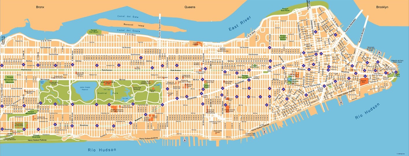 printable map of manhattan tourist attractions
