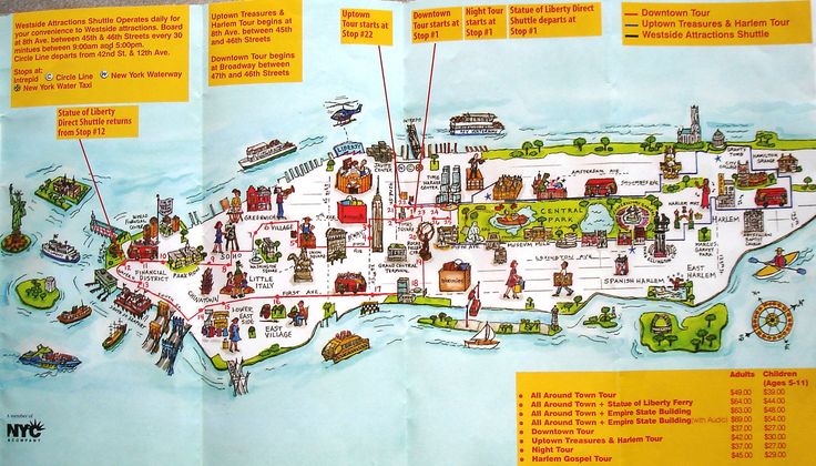 printable map of manhattan with attractions