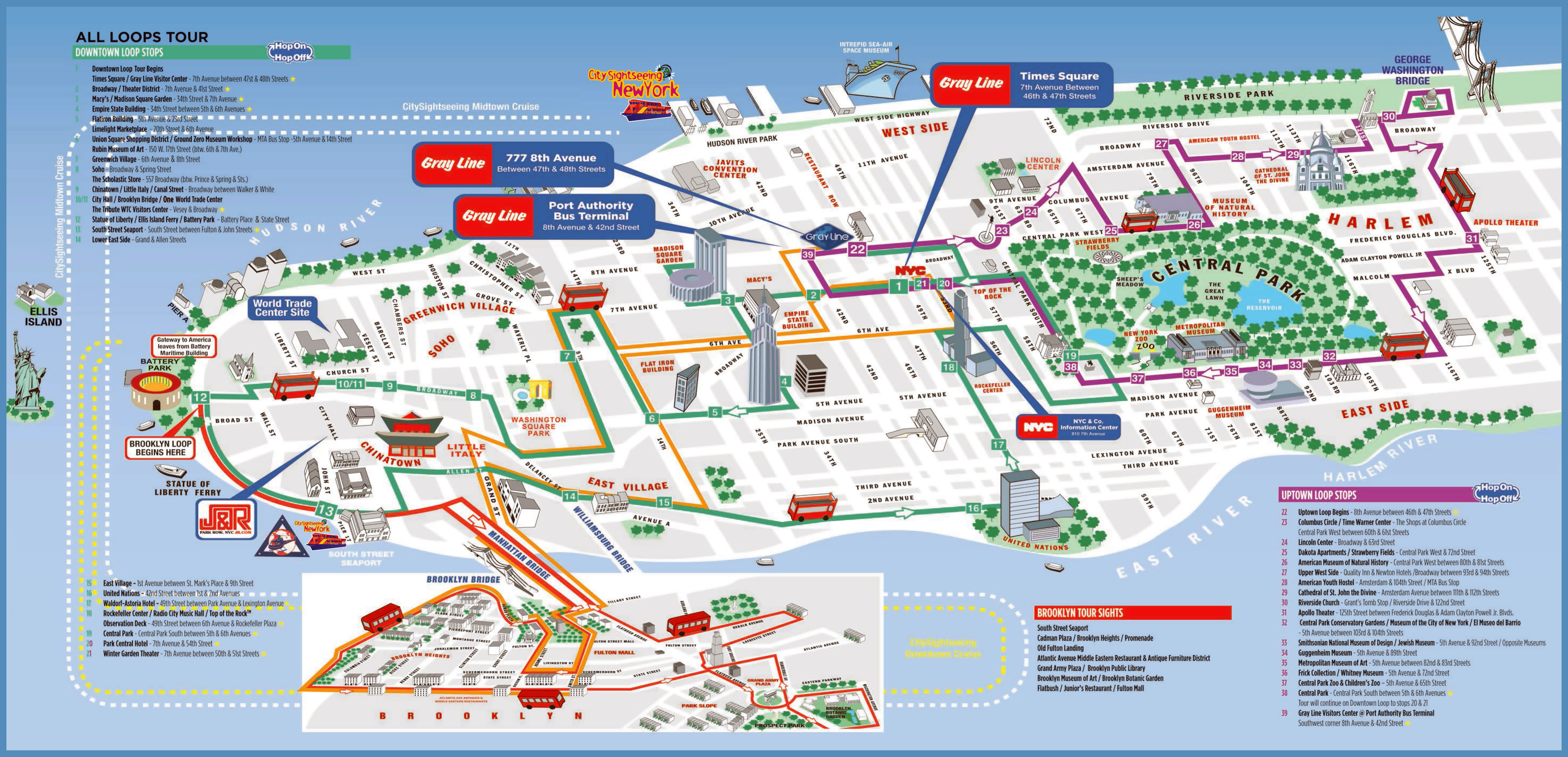printable map of manhattan with landmarks