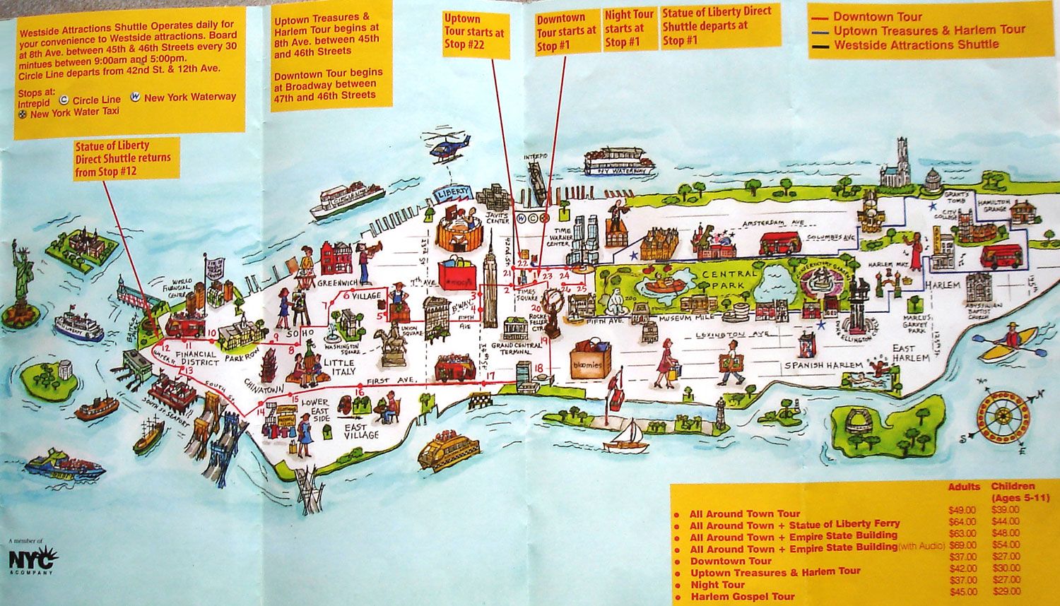 printable map of manhattan with landmarks