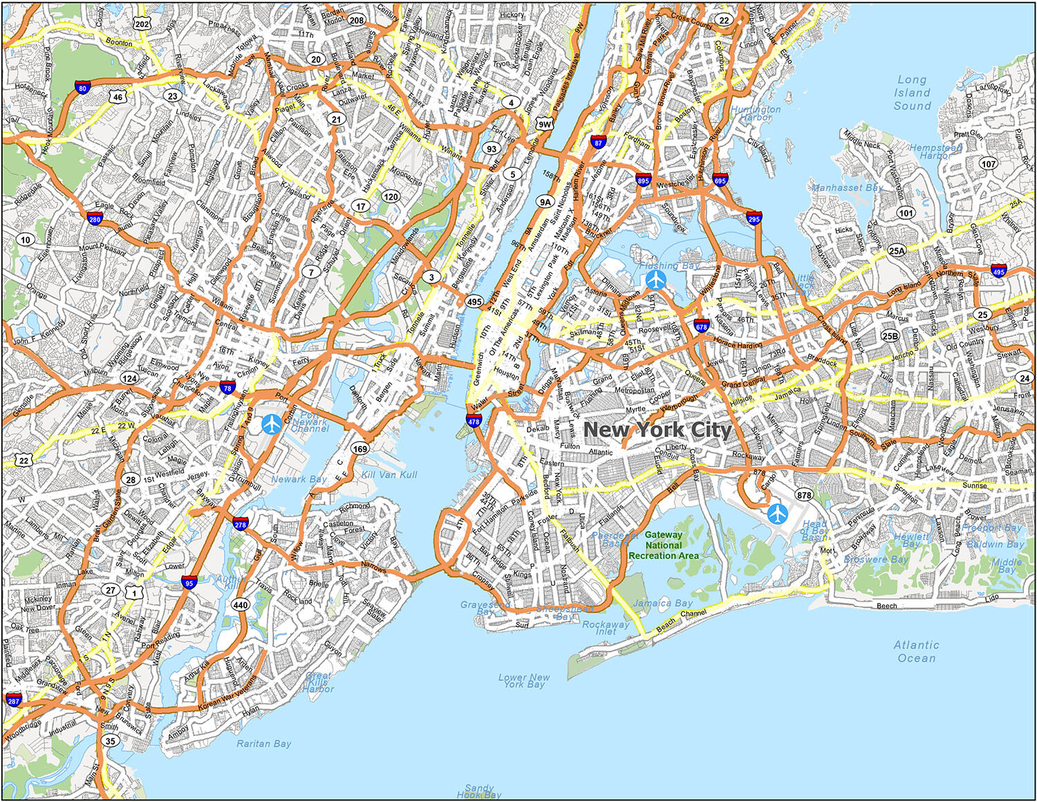 printable map of manhattan with landmarks