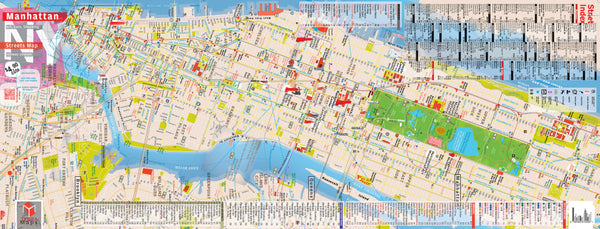 Manhattan Map - Laminated - Midtown Details - 2022 AR Augmented Reality
