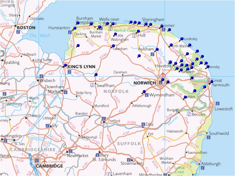 printable map of norfolk uk