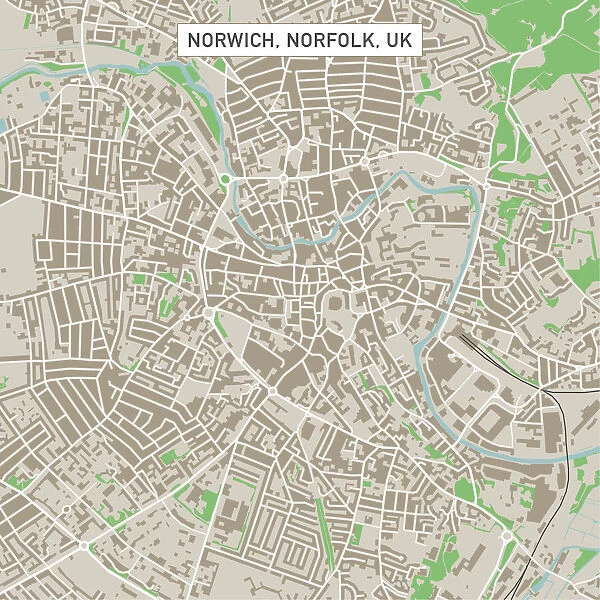 Norwich Norfolk UK City Street Map Our beautiful Wall Art and ...