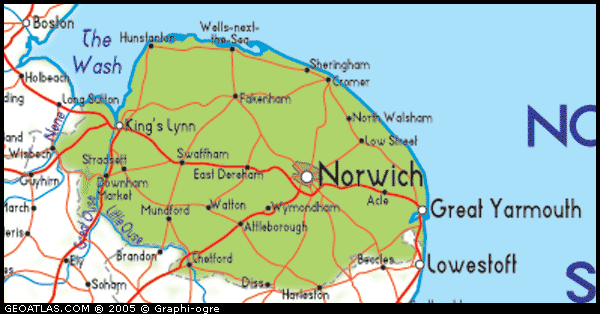 printable map of norfolk uk