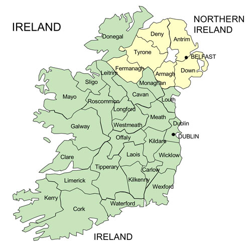 printable map of northern ireland