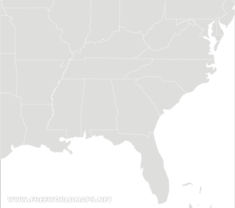 printable map of se united states
