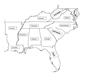 printable map of se united states