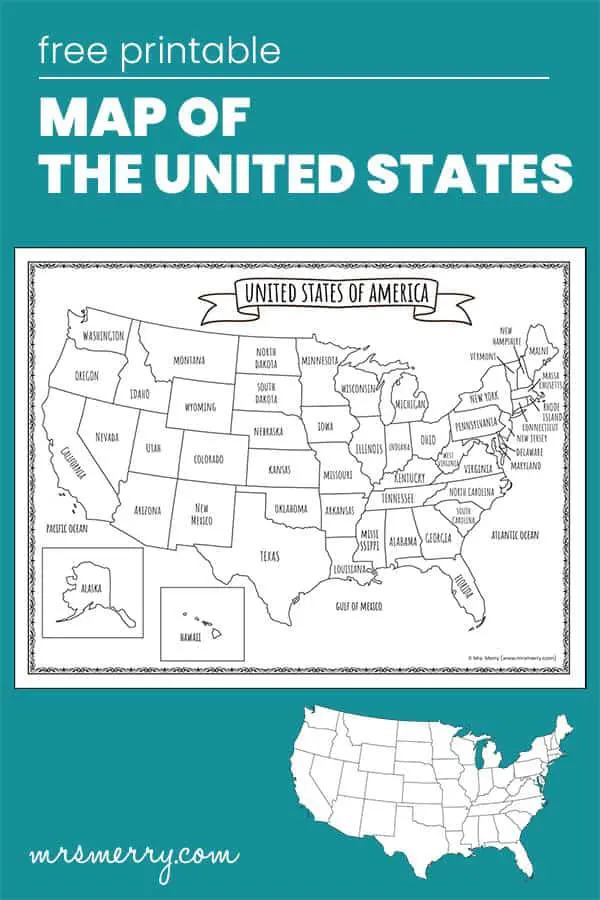 printable map of the united states of america