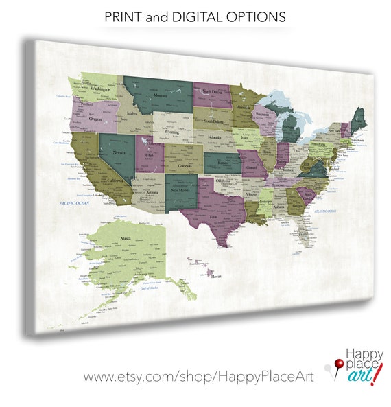 printable map of the united states with cities
