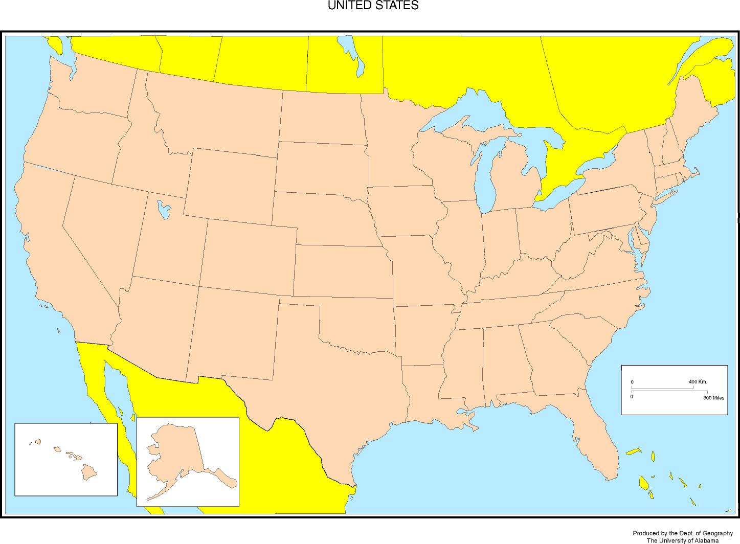 printable map of the united states with cities