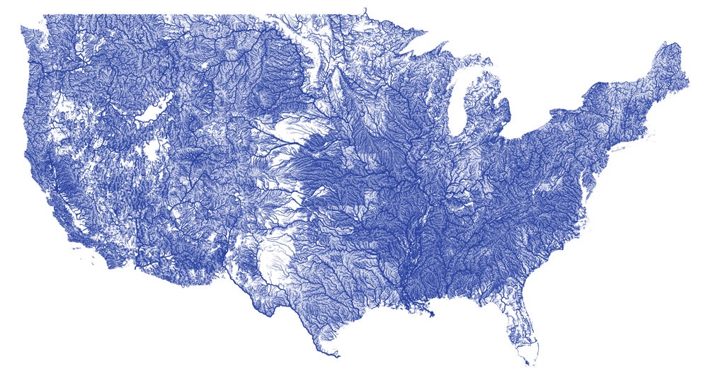 printable map of the united states with rivers