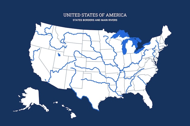 printable map of the united states with rivers
