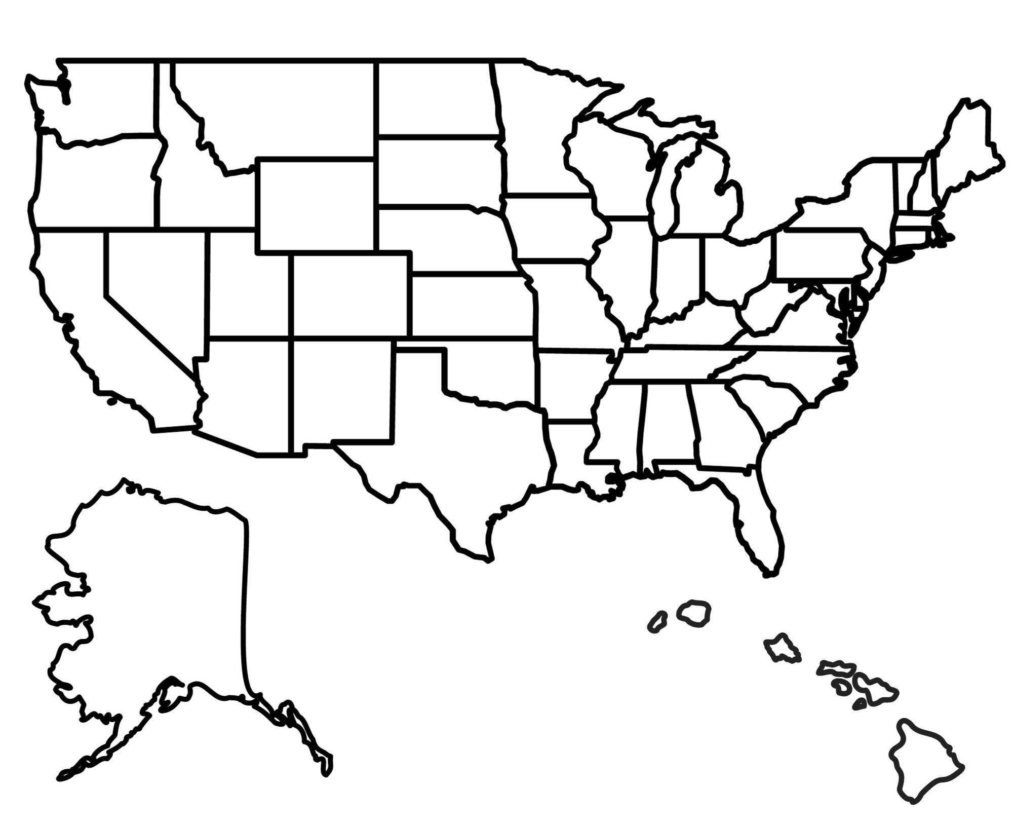 Free printable map of the united - Printable Map Of The United States Without Labels 3 