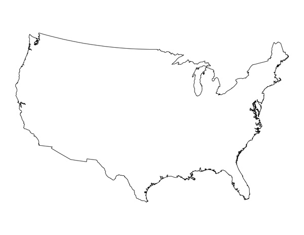 Free printable map of the united states without names, Download Free ...