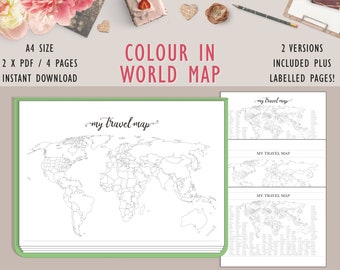printable map of the world a4