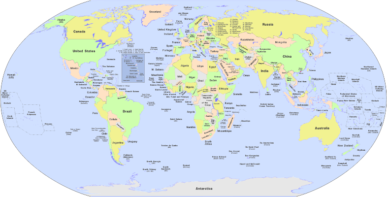 printable map of the world countries labeled