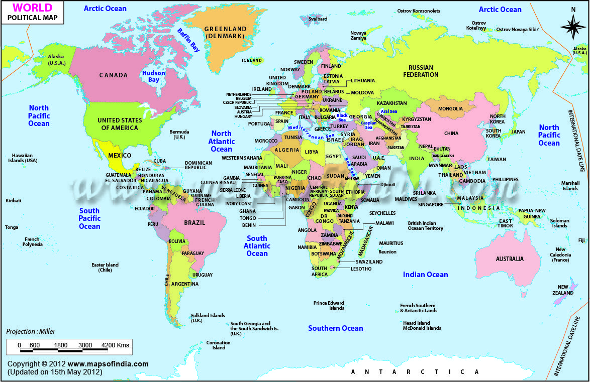 Large World Map - 10 Free PDF Printables | Printablee