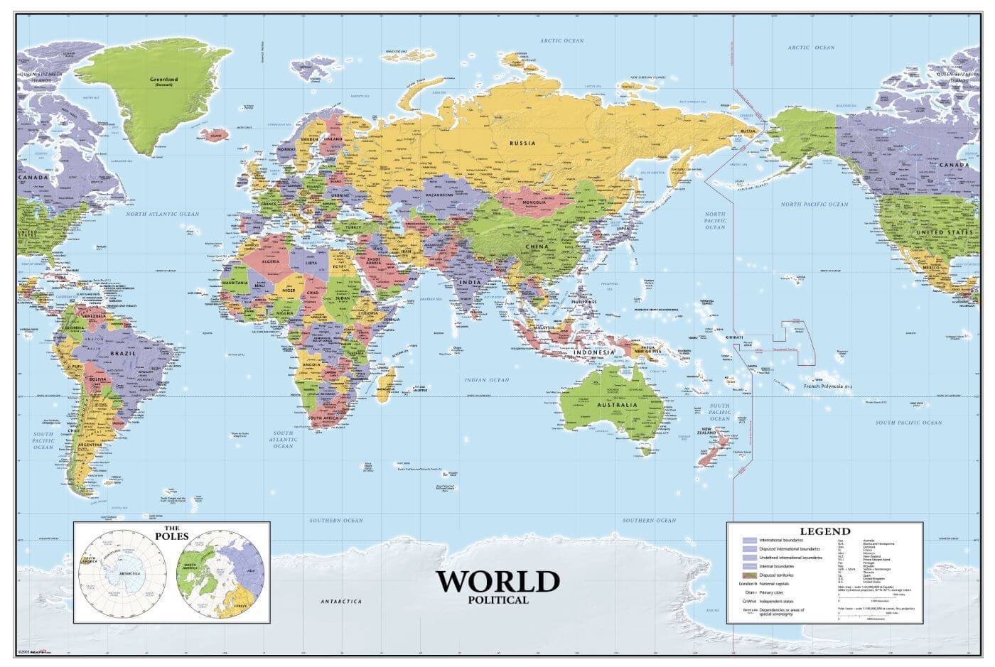 printable map of the world with major cities