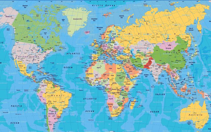 High Resolution World Map PDF