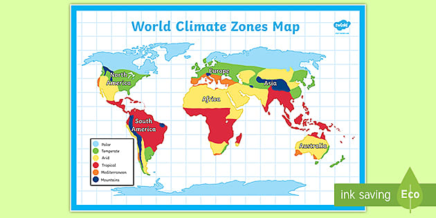 Detailed World Map with names of the oceans, seas, Lakes, Rivers ...