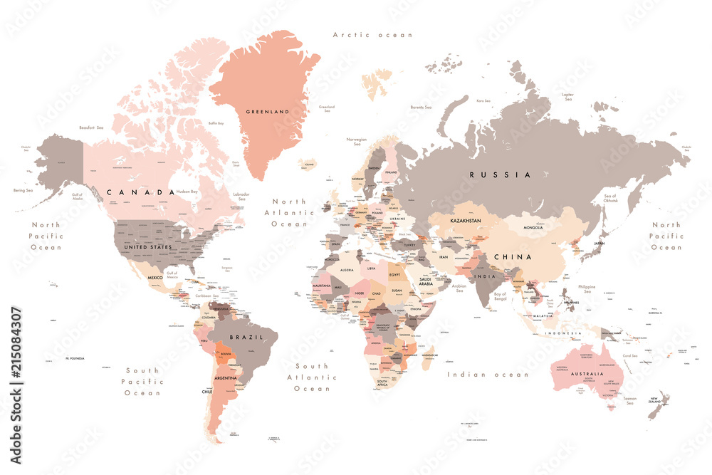 printable map of the world with major cities
