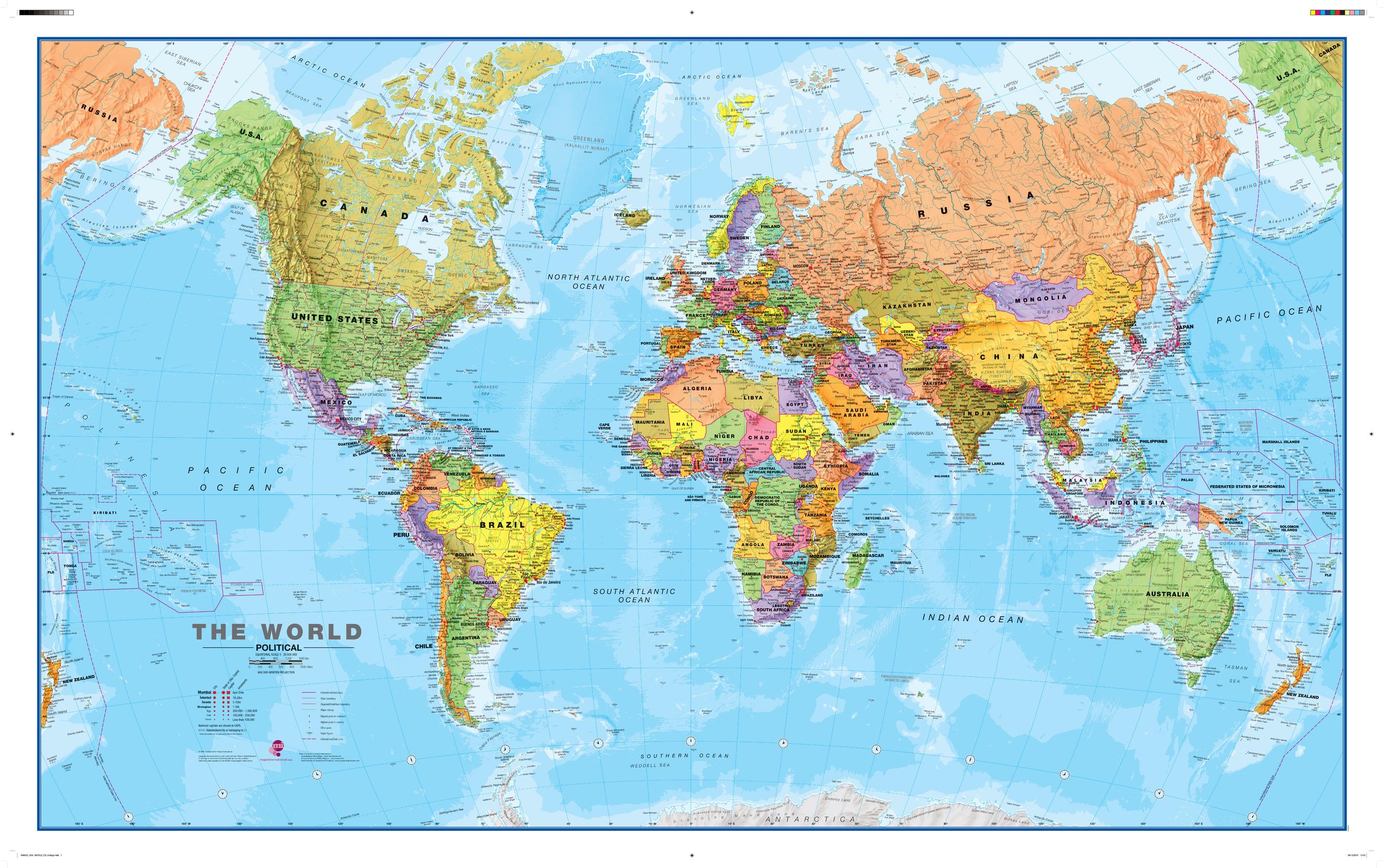 World Map Large by Maps International (2014)