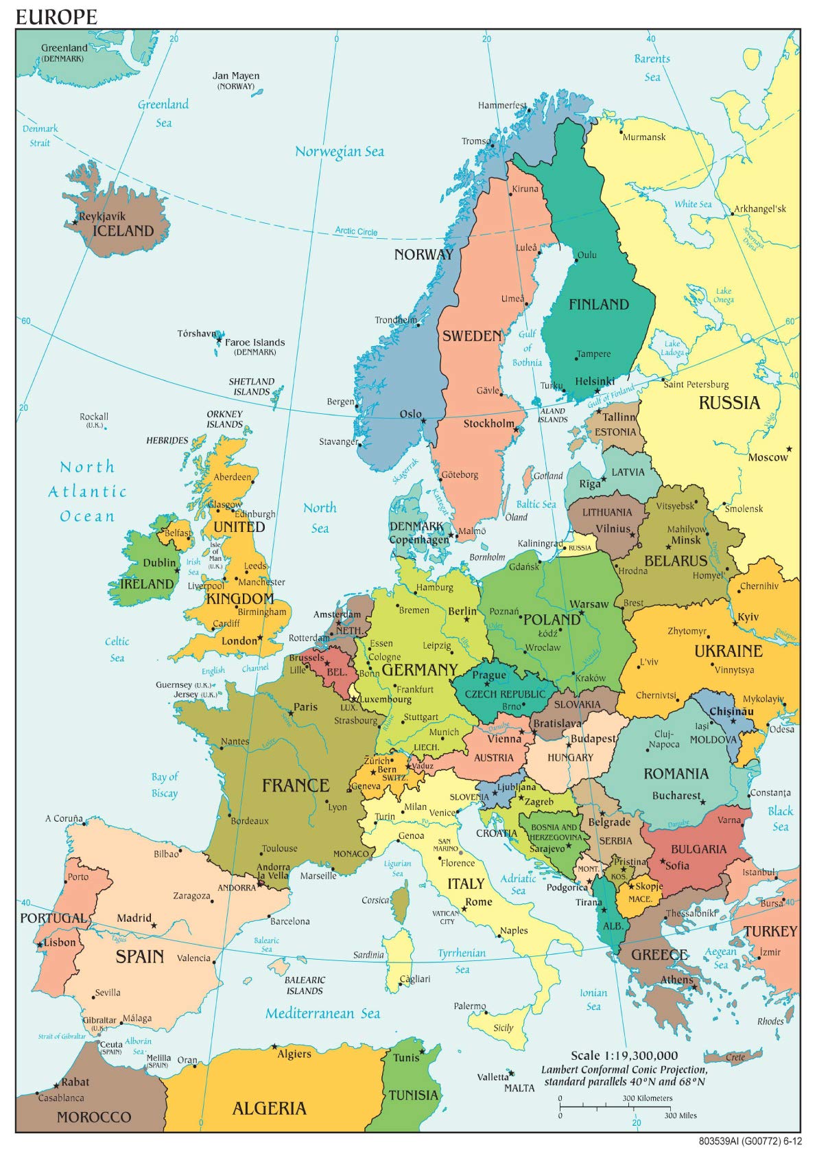 printable map of uk and europe
