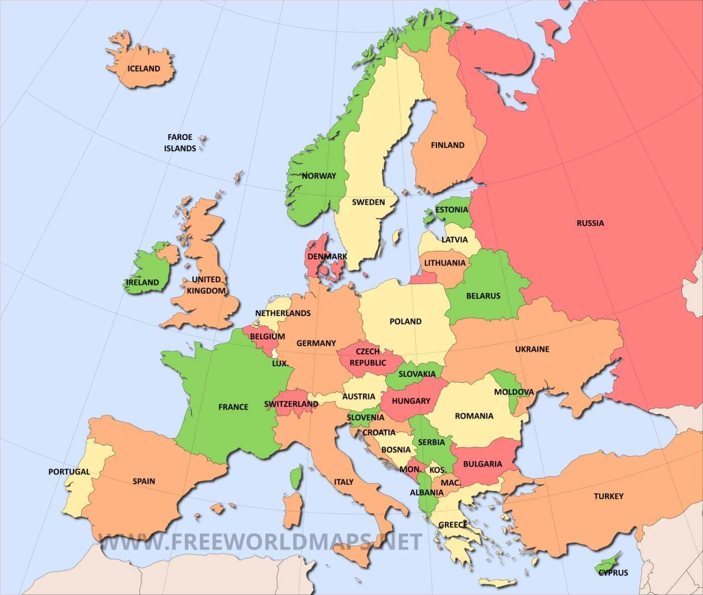 printable map of uk and europe