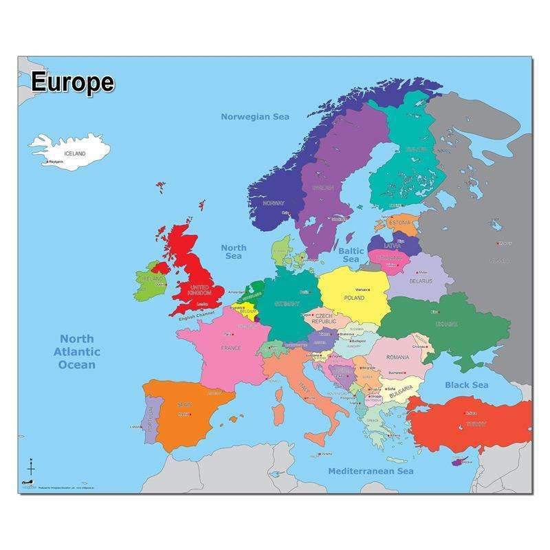 Simple Map of Europe - Primary Classroom Resources