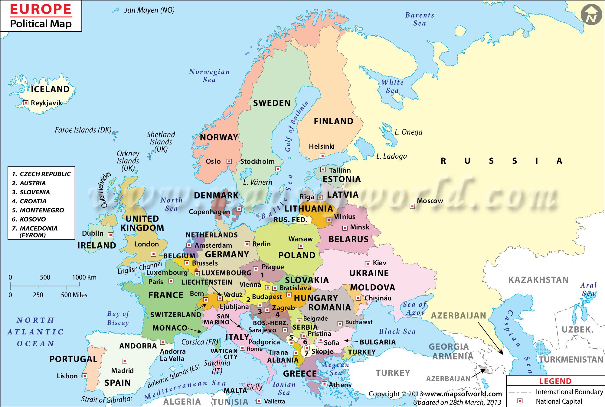printable map of uk and europe