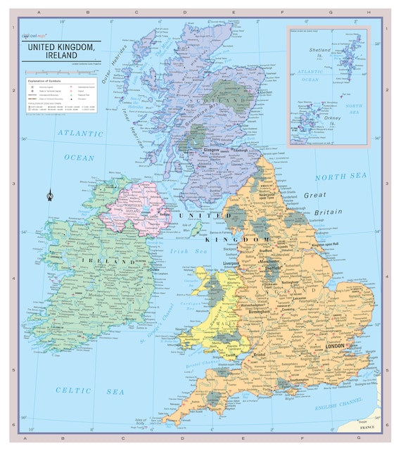 printable map of uk and ireland with cities