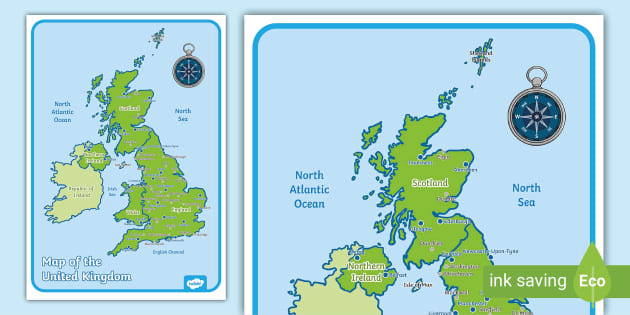 printable map of uk and ireland with cities