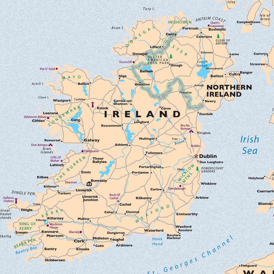 printable map of uk and ireland