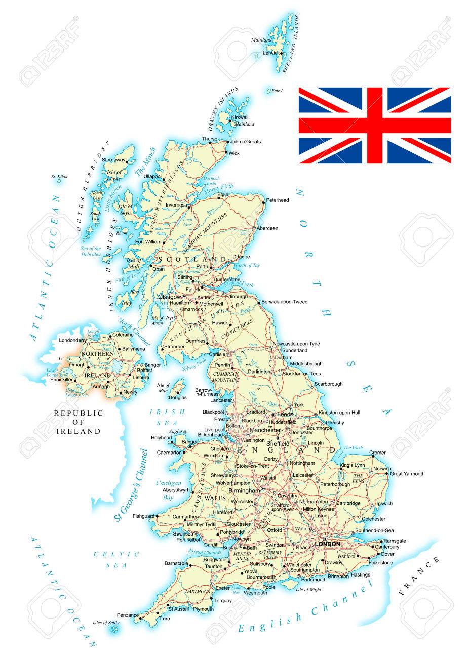 printable map of uk cities and counties