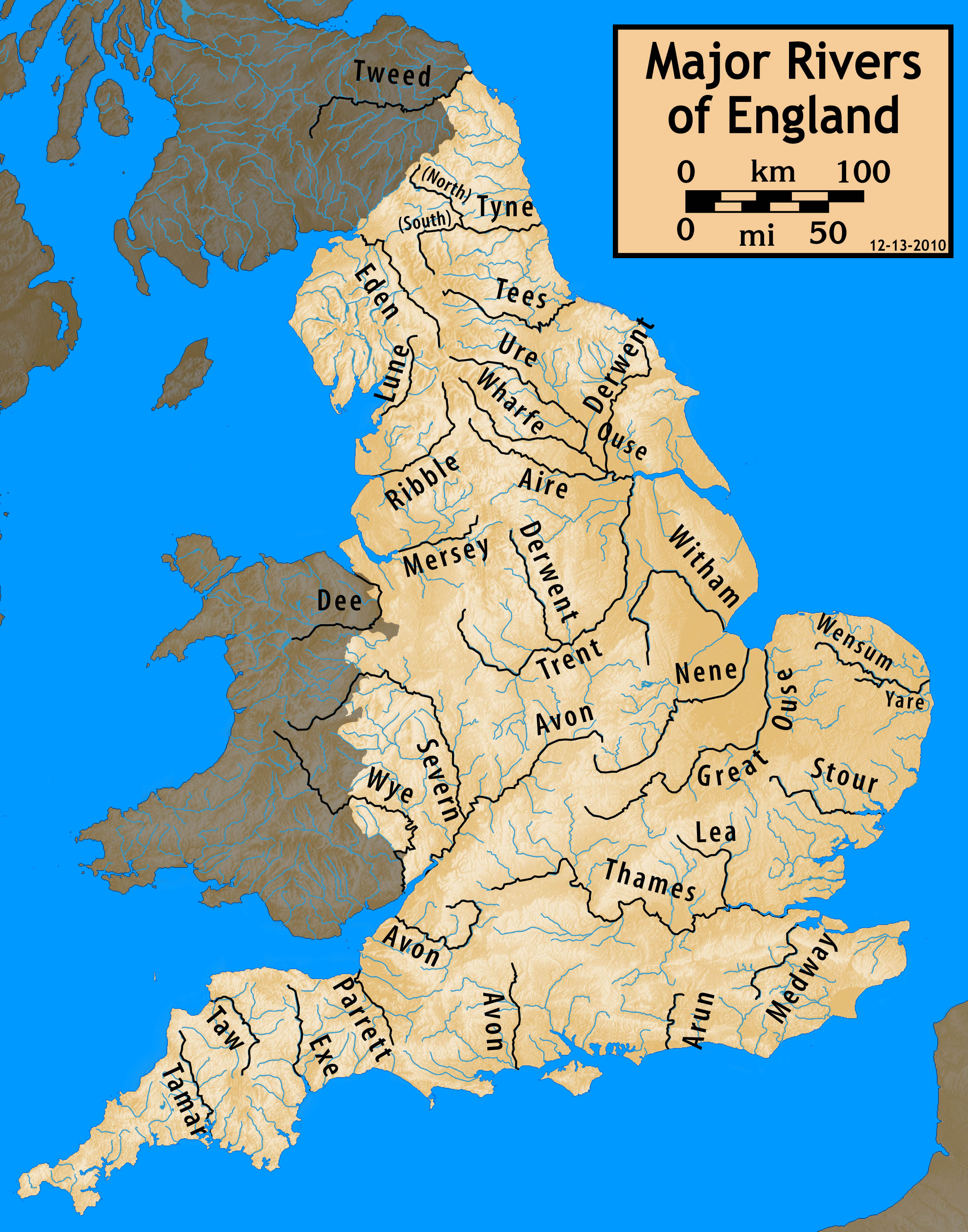 File Major rivers of England jpg Wikimedia Commons Worksheets Library