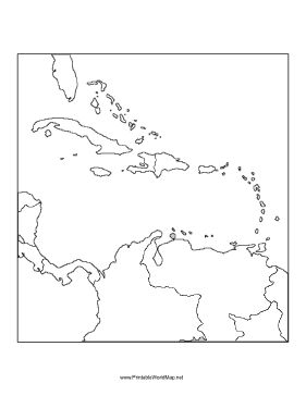 printable map of united states and caribbean