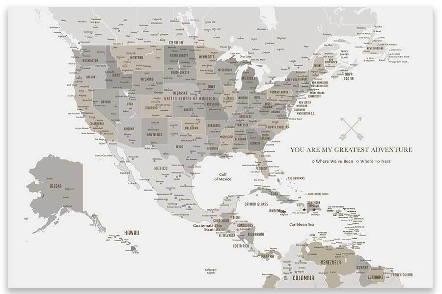 printable map of united states and caribbean