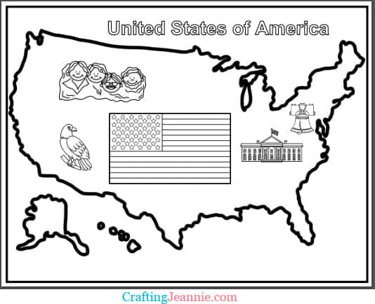 printable map of us to color