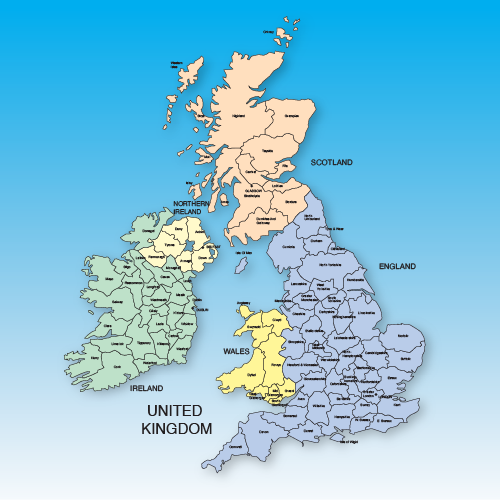 printable map of wales uk