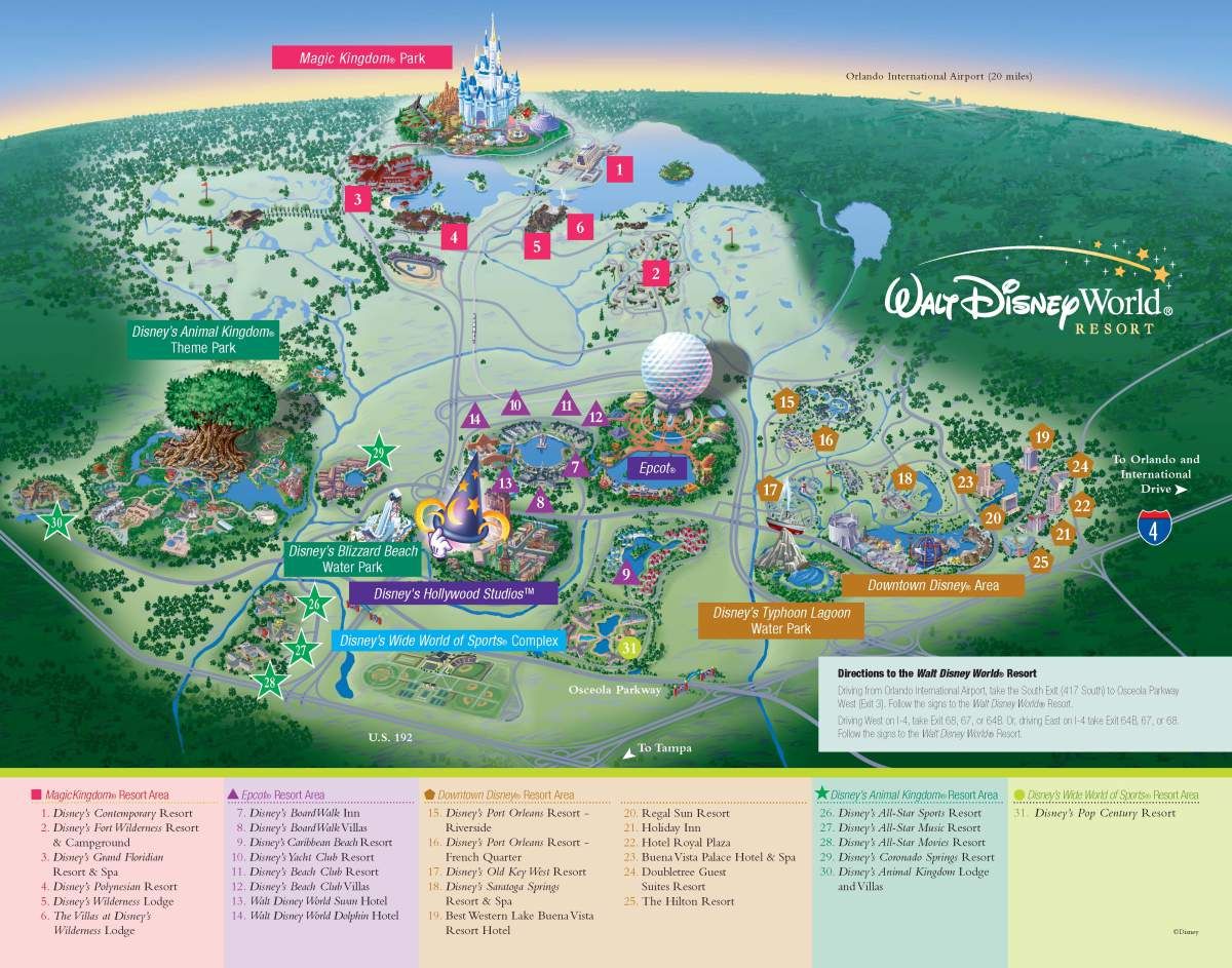 printable map of walt disney world resorts