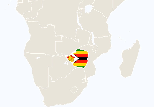 printable map of zimbabwe in africa