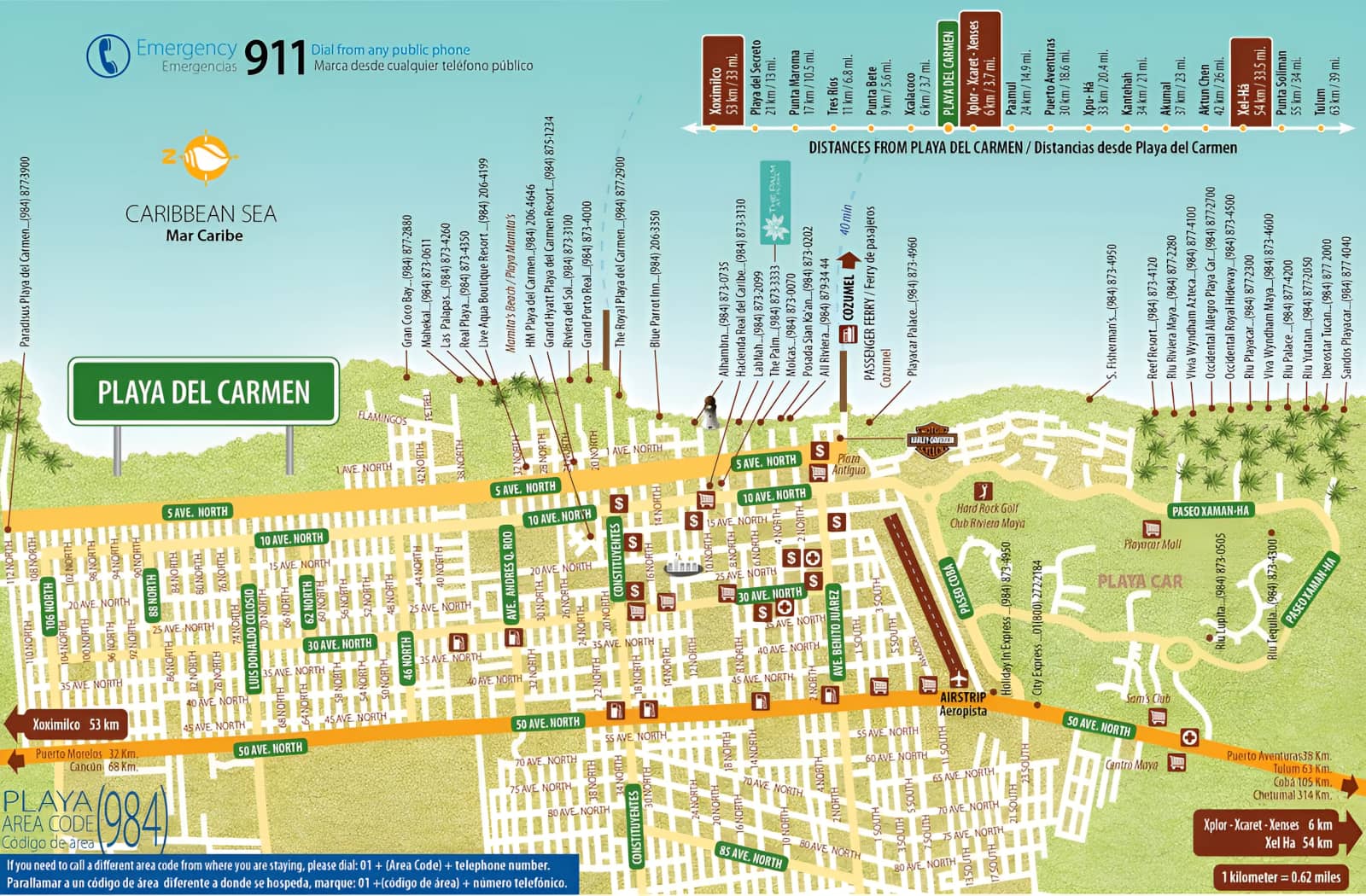 printable map playa del carmen