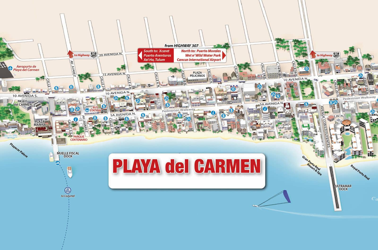 Playa del Carmen Map - Riviera Maya