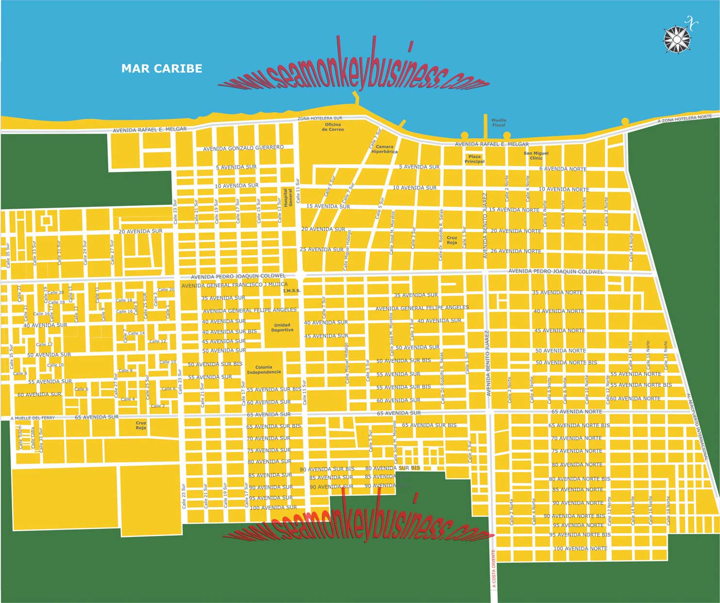 printable map playa del carmen